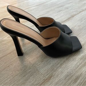 Pretty Little Thing Square Toe Mule Heels
